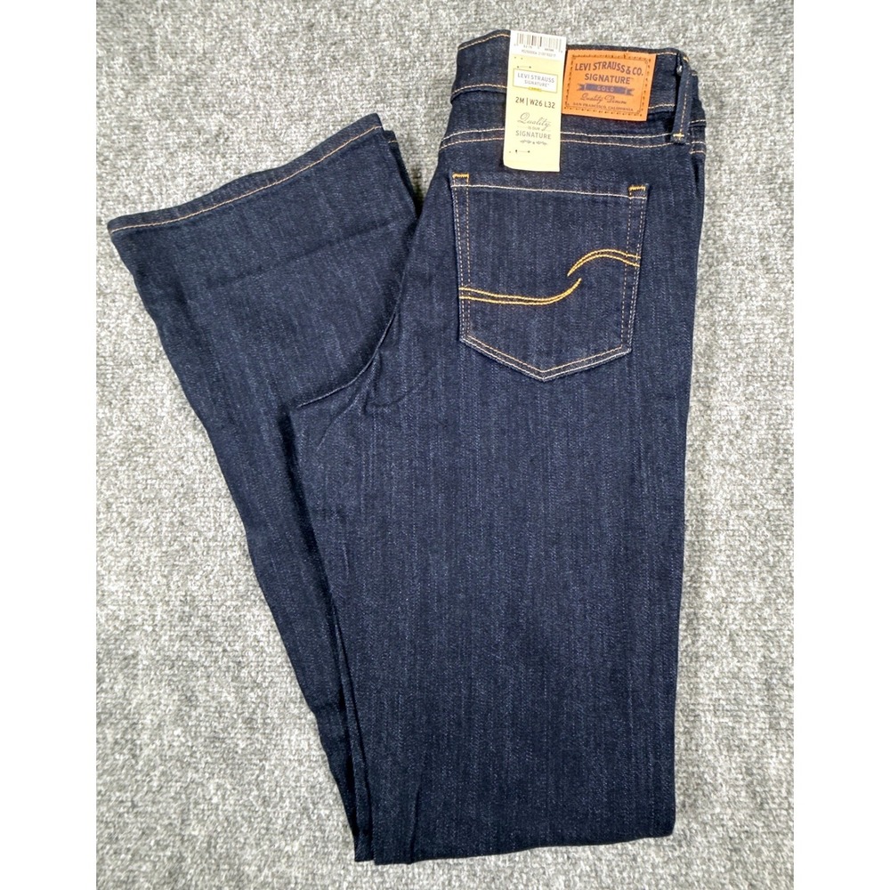 Signature by Levi Strauss Gold Label Mid Rise Bootcut Dark Wash Jeans 2M NWT